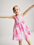 Φόρεμα με print ιβίσκο από 100% βαμβάκι (2-8 ετών)