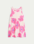 Pure Cotton Hibiscus Dress (2-8 Yrs)