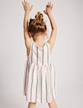 Robe sans manches 100 % coton &agrave; rayures (du 2 au 8 ans)