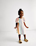 Kleid aus reiner Baumwolle mit Regenbogen (2–8 J.)