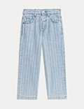 Wide Leg Denim Striped Jeans (2-16 Yrs)