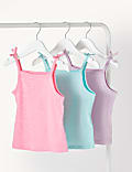 3pk Cotton Blend Cami Tops (2-8 Yrs)
