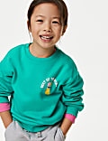 Cotton Rich Slogan Sweatshirt (2-8 Yrs)