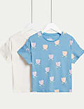 2pk Pure Cotton Printed T-Shirts (2-8 Yrs)
