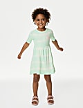 Robe 100&nbsp;% coton à motif flamant rose et rayures (du&nbsp;2&nbsp;au 8&nbsp;ans)