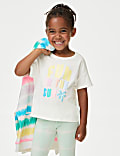 Pure Cotton Slogan T-Shirt (2-8 Yrs)