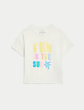 Pure Cotton Slogan T-Shirt (2-8 Yrs)