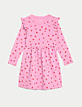 Pure Cotton Heart Frill Sleeve Dress (2-8 Yrs)