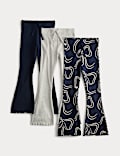 3pk Cotton Rich Flared Leggings (2-8 Yrs)