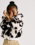 Jack met koeienprint, capuchon en kunstbont (2-8 jaar)