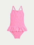 Floral Textured Frill Swimsuit (2-8 Yrs)