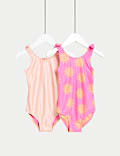2pk Printed Swimsuits (2-8 Yrs)