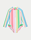 Printed Frill Long Sleeve Swimsuit (2-8 Yrs)
