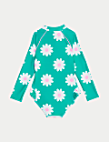 2pk Floral Long Sleeve Swimsuits (2-8 Yrs)