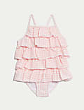 Seersucker Gingham Frill Swimsuit (2-8 Yrs)