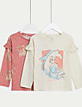 2pk Pure Cotton Disney Frozen™ Tops (2-10 Yrs)