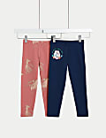 2er-Pack Leggings mit hohem Baumwollanteil und Disney Frozen™ (2–8 Jahre)