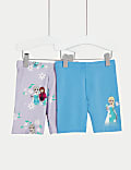 2pk Cotton Rich Frozen™ Cycling Shorts (2-8 Yrs)