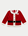 3pc Cotton Rich Christmas Santa Outfit (0-3 Yrs)