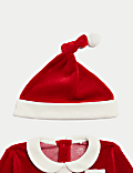 3pc Cotton Rich Christmas Santa Outfit (0-3 Yrs)