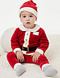 3pc Cotton Rich Christmas Santa Outfit (0-3 Yrs)