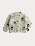 Cardigan en maille à imprimé canard (jusqu'au 3 ans)