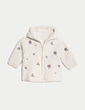 Geblümte Jacke aus Teddy-Fleece (0–3 J.)
