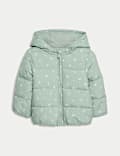 Ditsy Print Padded Hooded Lightweight Coat (0-3 Yrs)