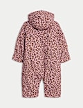 Schneeanzug mit Kapuze und Animalprint (0–3 J.)
