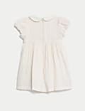 Pure Cotton Striped Floral Dress (0-3 Yrs)