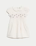 Pure Cotton Striped Floral Dress (0-3 Yrs)