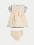 2pc Pure Cotton Embroidered Outfit (0-6 Yrs)