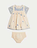 2pc Pure Cotton Embroidered Outfit (0-6 Yrs)