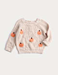 Pure Cotton Pumpkin Knitted Jumper (0-6 Yrs)