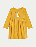 Kleid aus reiner Baumwolle mit Tiermuster (0–3 Jahre)