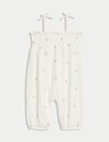 Pure Cotton Floral Romper with Bow Straps (0 Mths-3 Yrs)