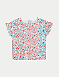 3pk Pure Cotton Frill Sleeve T-Shirts (0-3 Yrs)