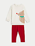 2pc Cotton Rich Reindeer Outfit (0-3 Yrs)