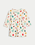 Cotton Rich Christmas Print Dress (0-3 Yrs)
