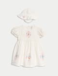 2pc Pure Cotton Peter Rabbit™ Dress & Hat (0-3 Yrs)