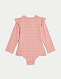Broderie Zip Long Sleeve Swimsuit (0-3 Yrs)