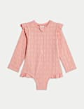 Broderie Zip Long Sleeve Swimsuit (0-3 Yrs)