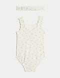 2pc Ditsy Floral Swimsuit & Headband (0-3 Yrs)