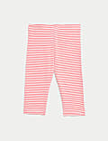 Set van 5 katoenrijke leggings: effen en gestreept (0-3 jaar)