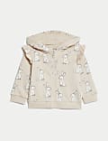 Cotton Rich Bunny Print Zip Hoodie (0-3 Yrs)