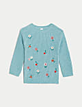 Pull en maille à motif fleuri (jusqu'au 3&nbsp;ans)