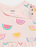 Robe 100&nbsp;% coton &agrave; motif fruit (jusqu&rsquo;au 3&nbsp;ans)