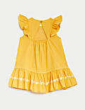 Pure Cotton Parrot Applique Dress (0-3 Yrs)