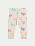 2pk Cotton Rich Fruit Print Leggings (0-3 Yrs)