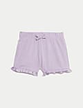 2pk Pure Cotton Frill Shorts (0-3 Yrs)